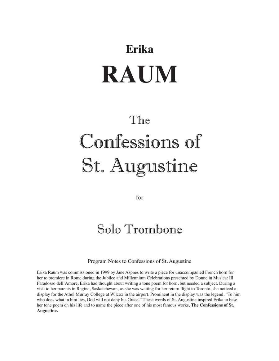 The Confessions of St. Augustine for Solo Trombone Trombone scores gallery preview page 2