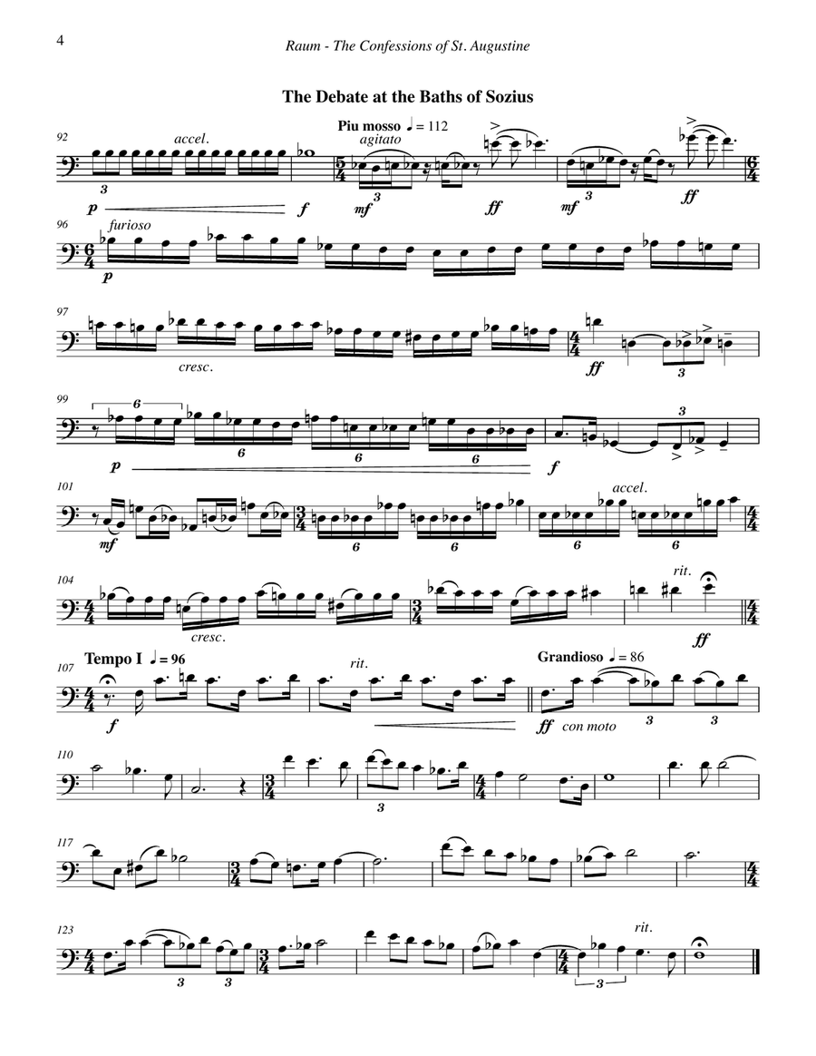 The Confessions of St. Augustine for Solo Trombone Trombone scores gallery preview page 6