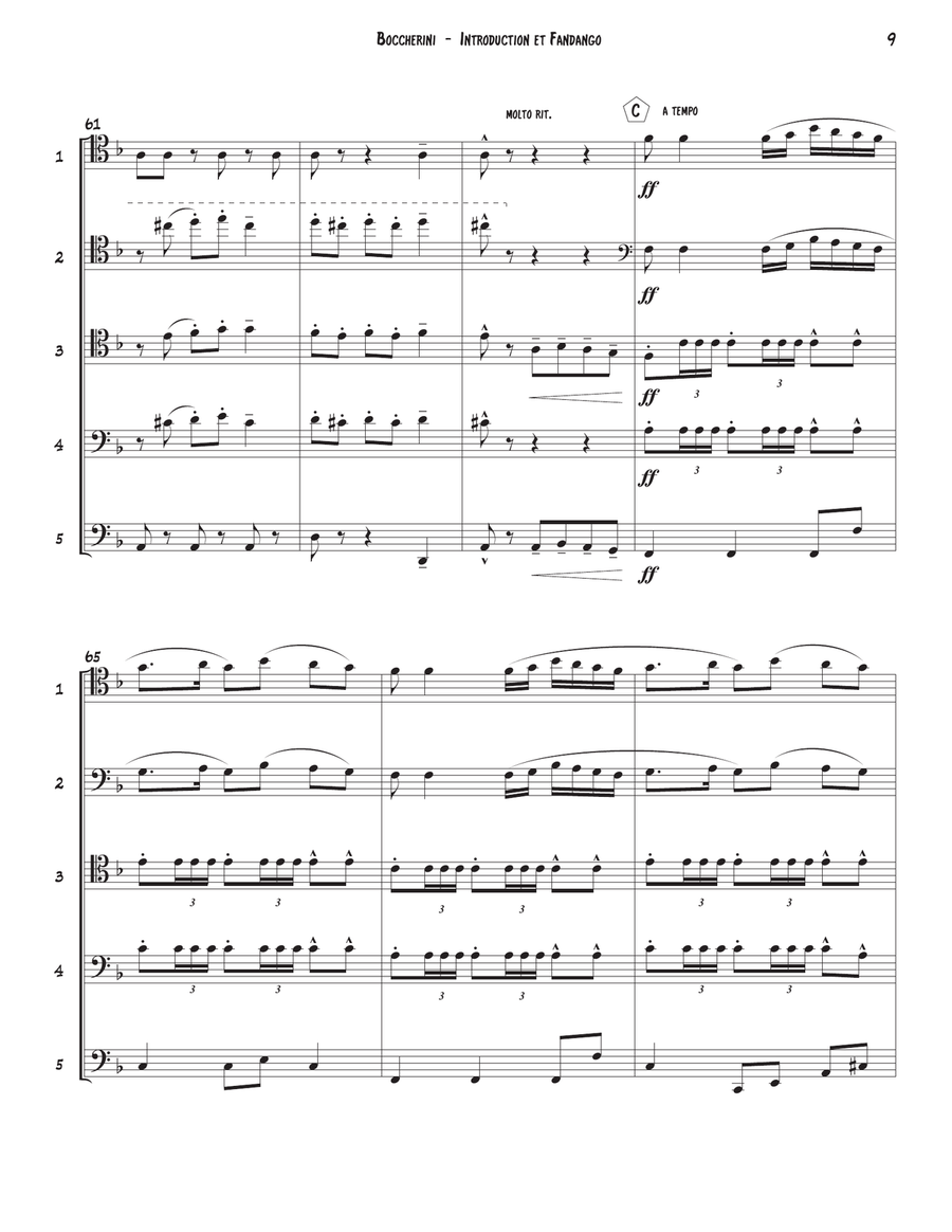 Introduction et Fandango for Trombone Quintet Trombone scores gallery preview page 5