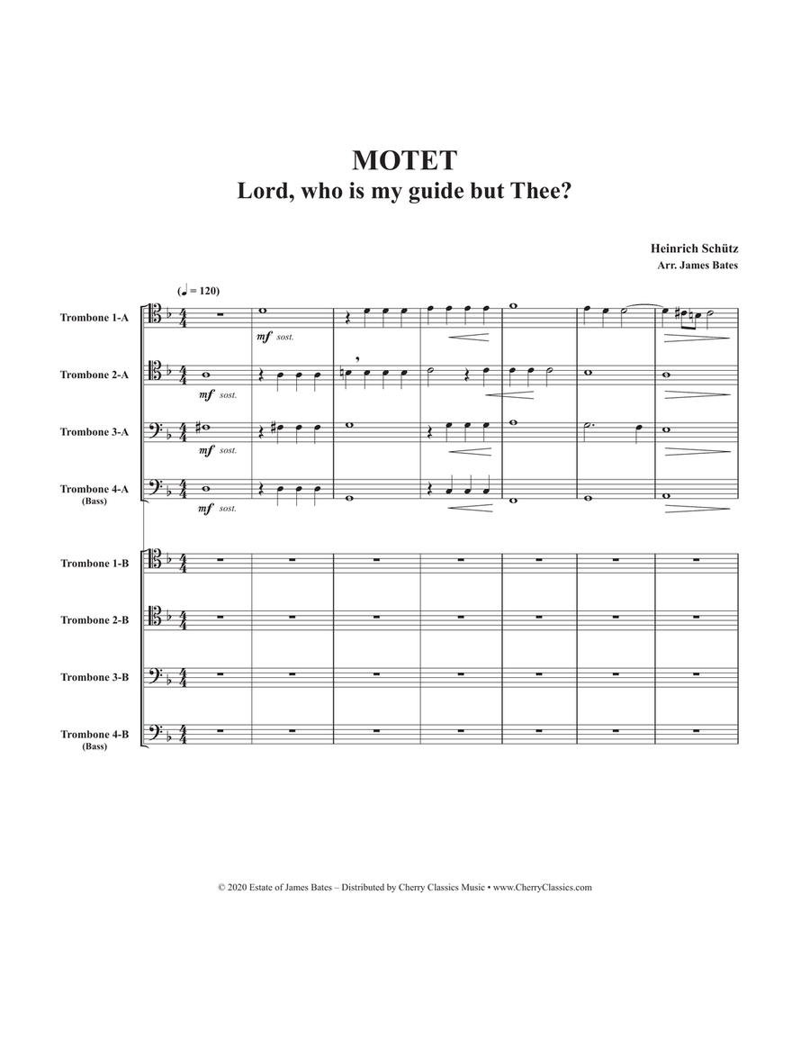 Lord, who is my guide but Thee? for 8-part Trombone Ensemble Trombone scores gallery preview page 2