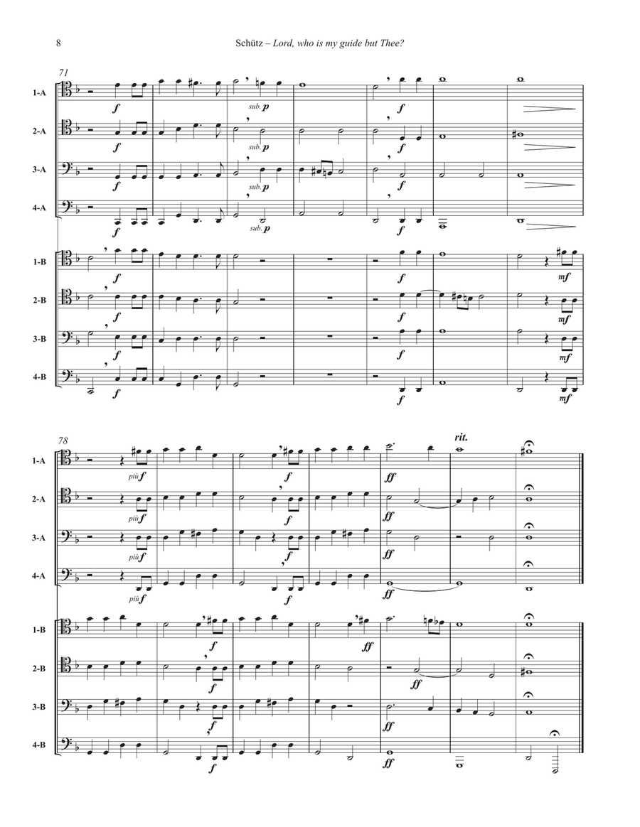 Lord, who is my guide but Thee? for 8-part Trombone Ensemble Trombone scores gallery preview page 4
