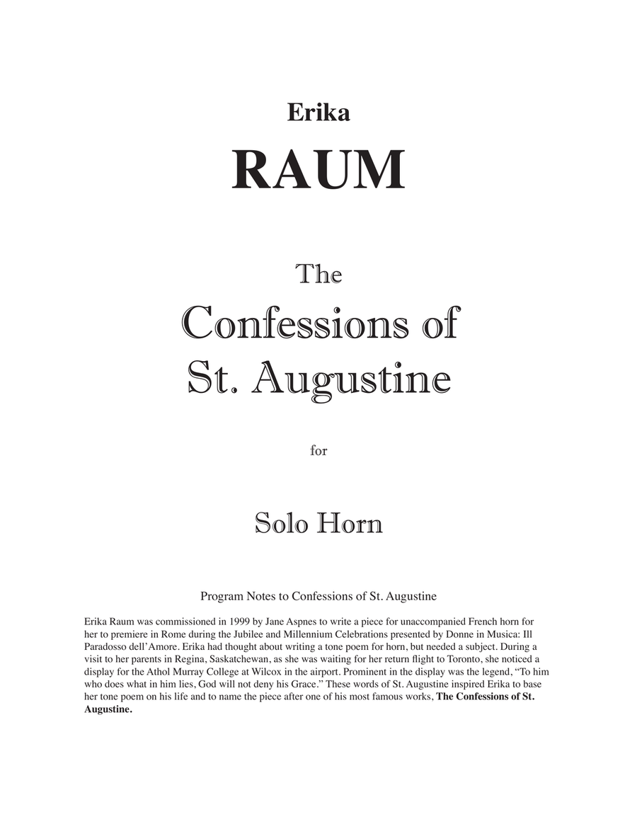 The Confessions of St. Augustine for Solo Horn A Cappella scores gallery preview page 2