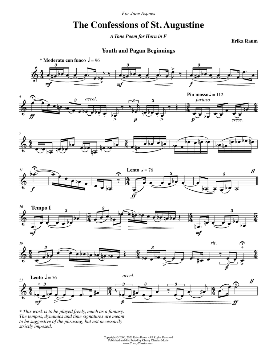 The Confessions of St. Augustine for Solo Horn A Cappella scores gallery preview page 3