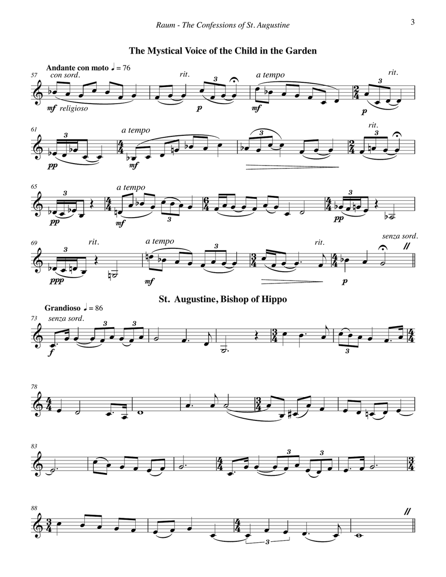The Confessions of St. Augustine for Solo Horn A Cappella scores gallery preview page 5
