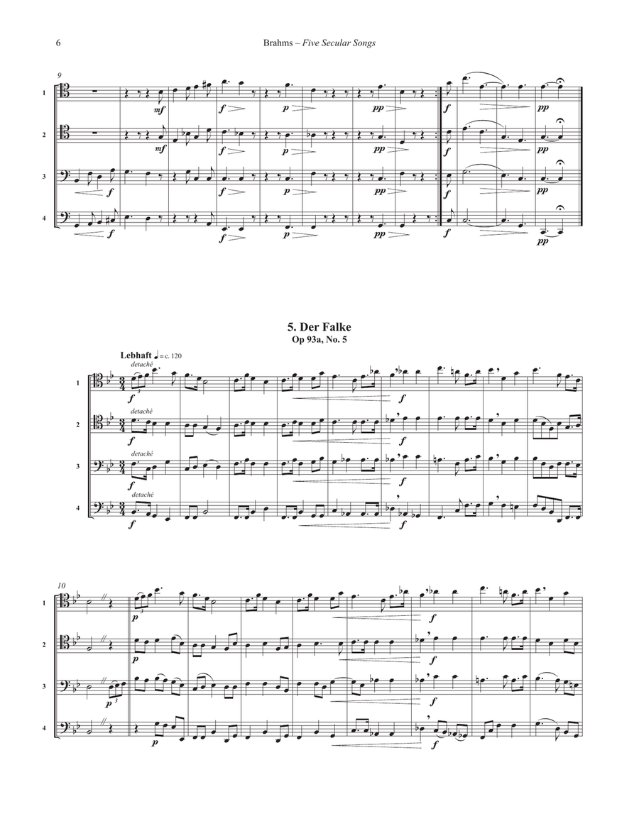 Five Secular Songs for Trombone Quartet Trombone Quartet scores gallery preview page 5