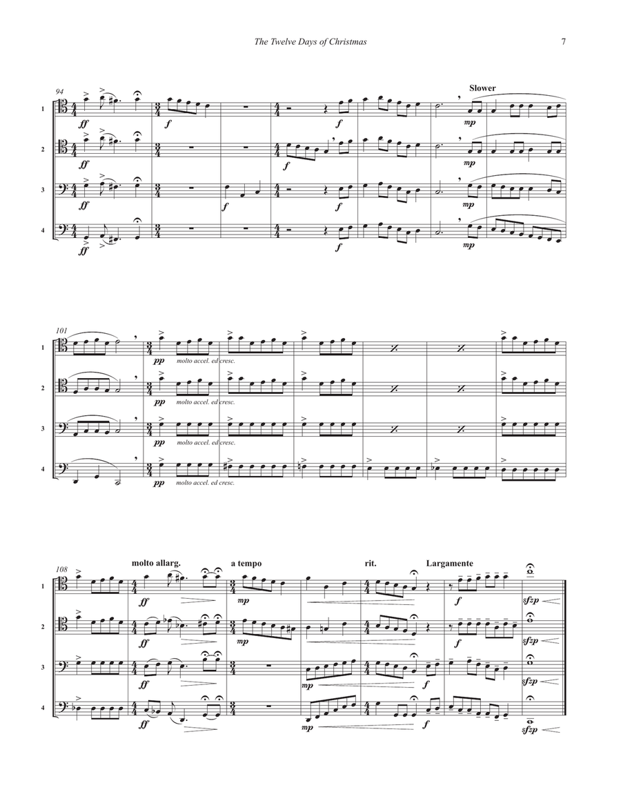 The Twelve Days of Christmas for Four Trombones Trombone Quartet scores gallery preview page 3