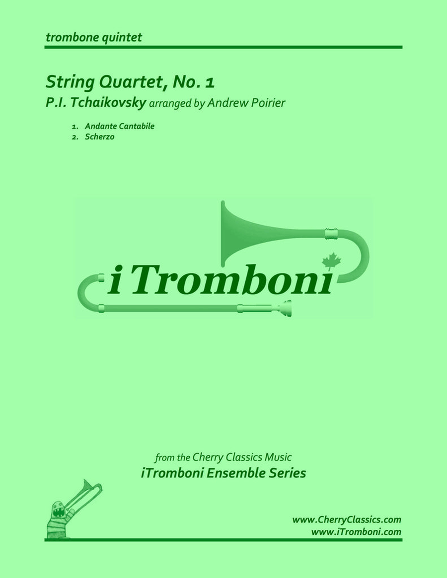 Two Movements from String Quartet No. 1 for Trombone Quintet Trombone scores gallery preview page 1