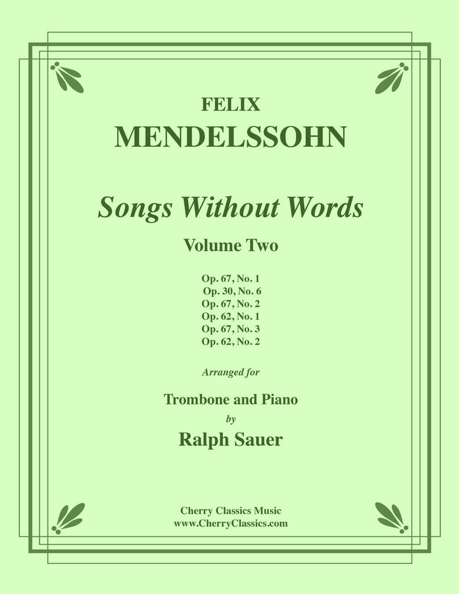 Songs Without Words for Trombone & Piano, Volume II Piano Accompaniment scores gallery preview page 1