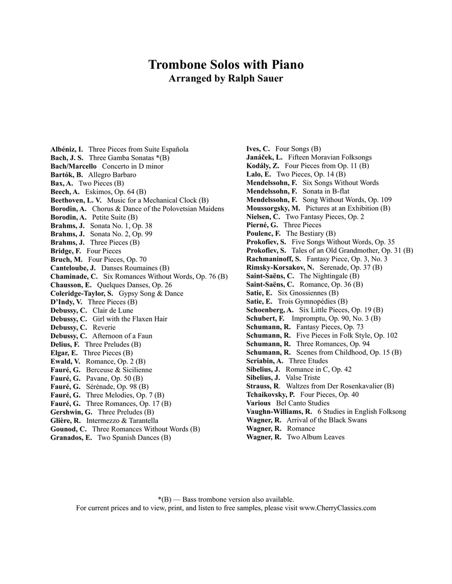 Songs Without Words for Trombone & Piano, Volume II Piano Accompaniment scores gallery preview page 8