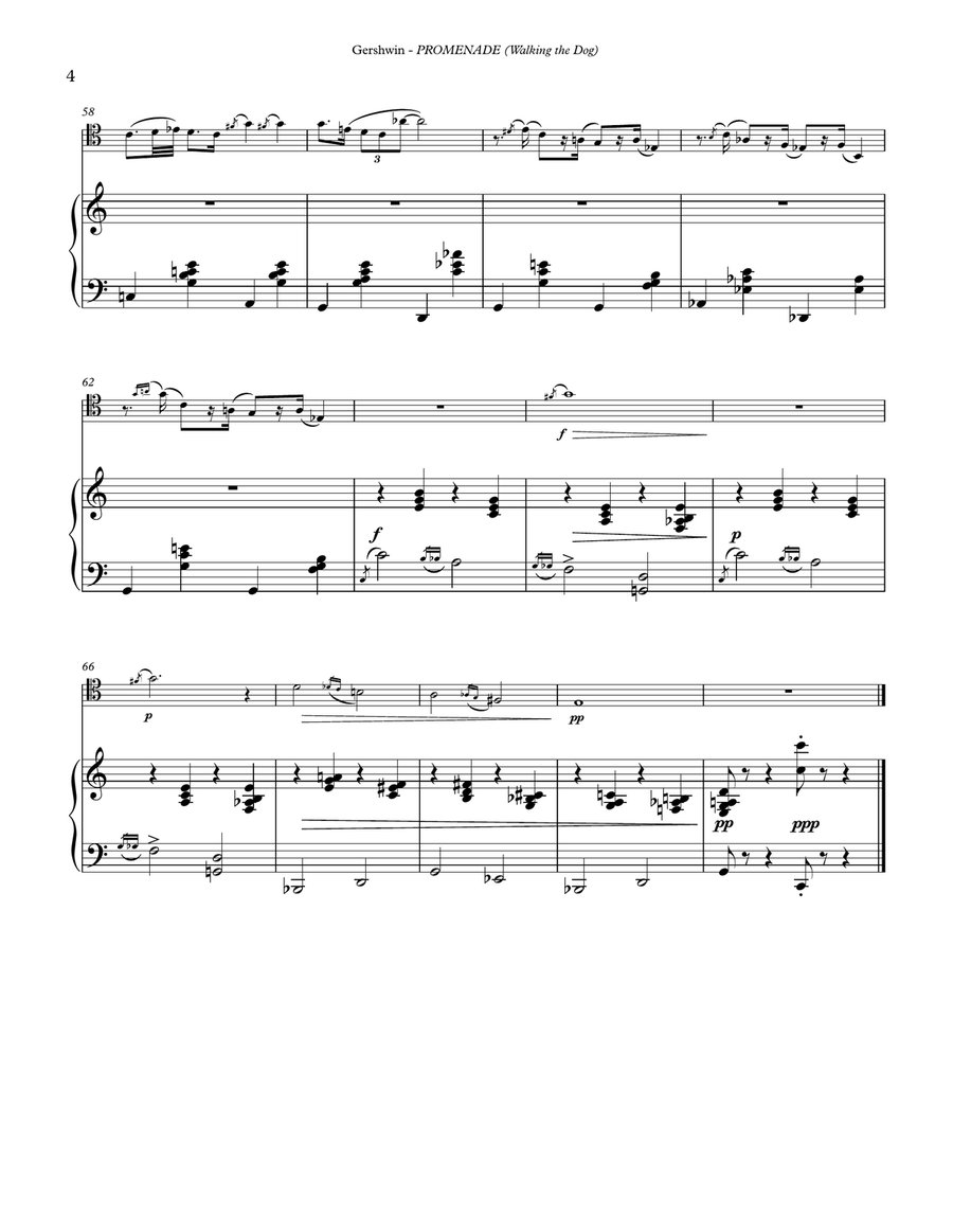 Promenade - Walking the Dog for Trombone and Piano Piano Accompaniment scores gallery preview page 4