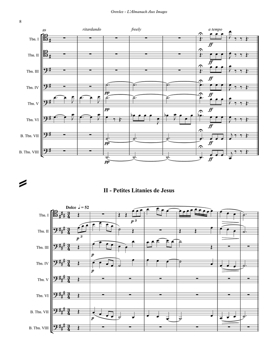 L’Almanach Aux Images for 8-part Trombone Ensemble Trombone scores gallery preview page 5