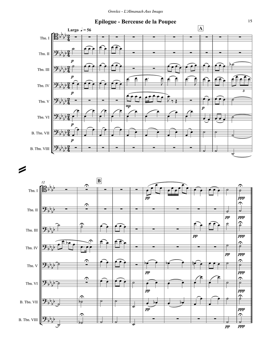L’Almanach Aux Images for 8-part Trombone Ensemble Trombone scores gallery preview page 7