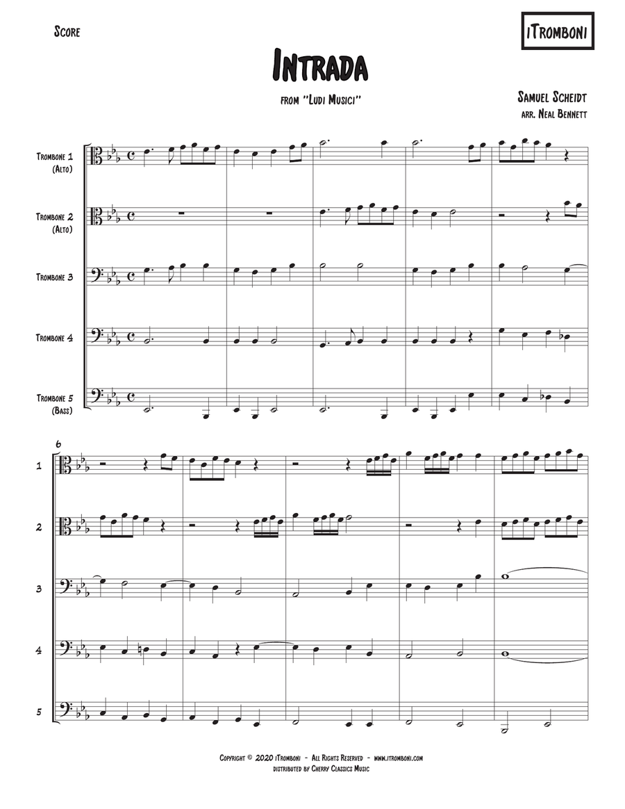 Intrada for Trombone Quintet Trombone scores gallery preview page 2