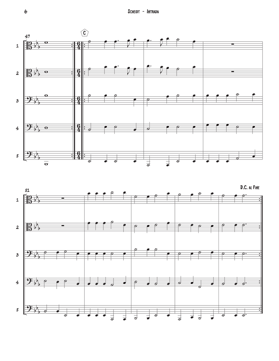 Intrada for Trombone Quintet Trombone scores gallery preview page 3