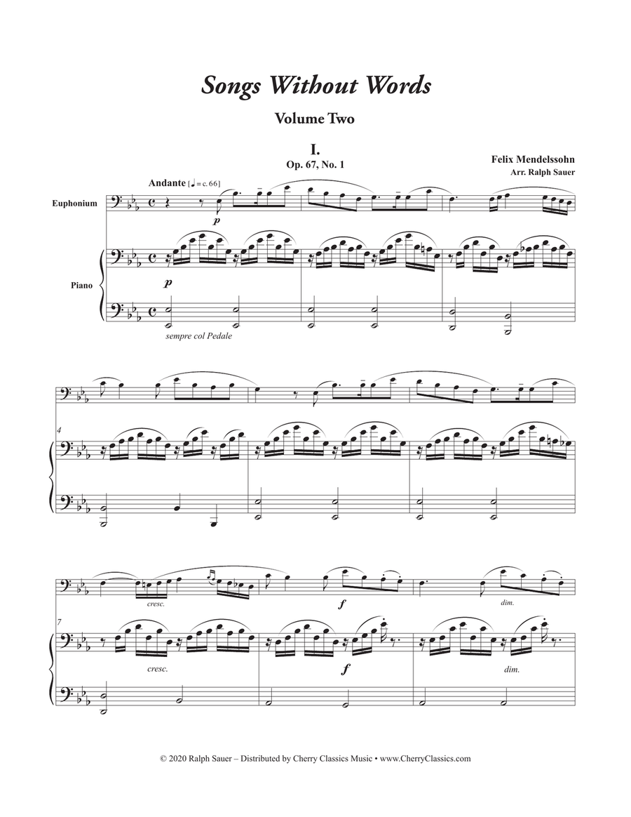 Songs Without Words for Euphonium and Piano Volume II Euphonium scores gallery preview page 2