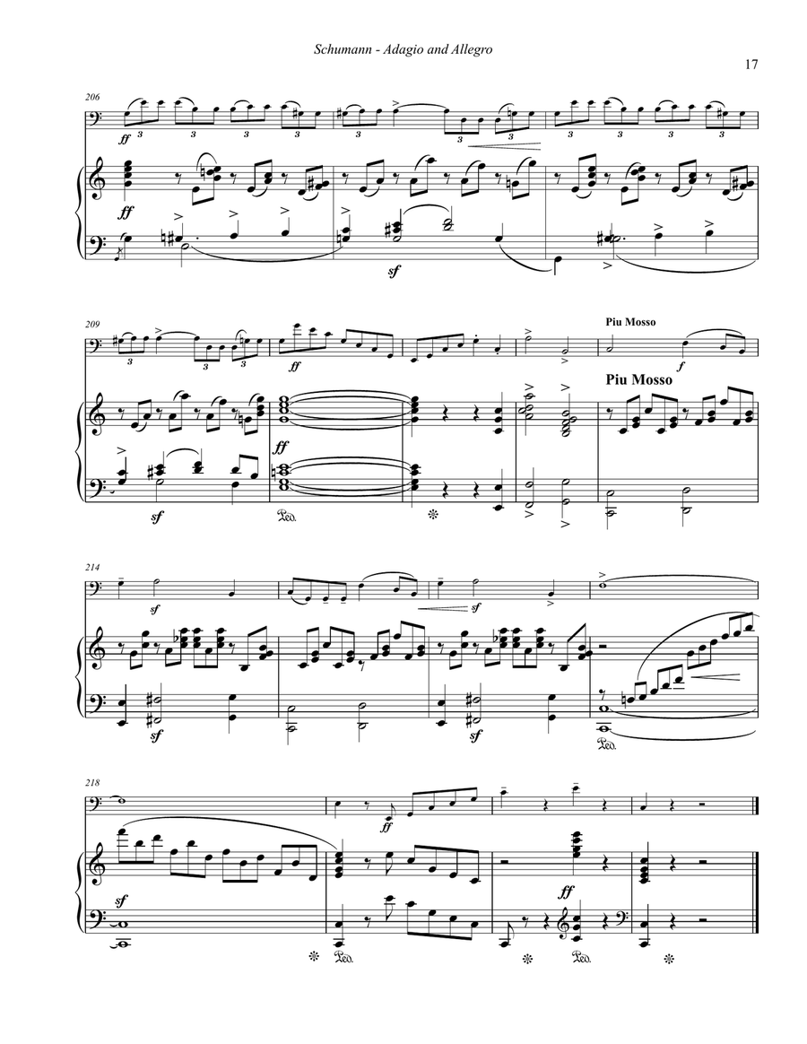 Adagio and Allegro for Bass Trombone and Piano Bass Trombone scores gallery preview page 5