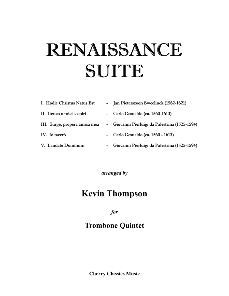 Renaissance Suite for Trombone Quintet Trombone scores gallery preview page 2