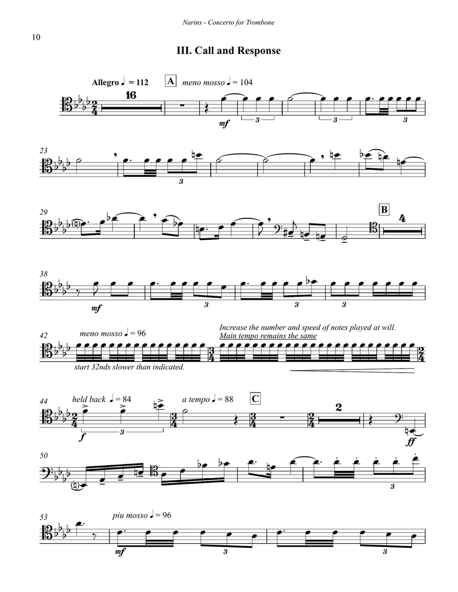 Concerto for Trombone & Orchestra:Piano reduction Piano Accompaniment scores gallery preview page 6
