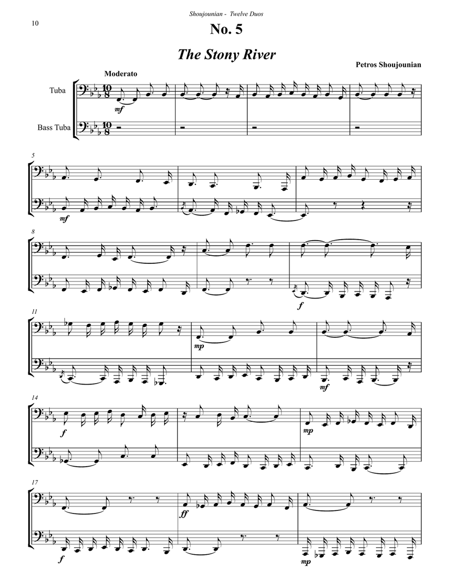 Twelve Duos for Tubas based on Armenian Folk Songs Brass Duet scores gallery preview page 4