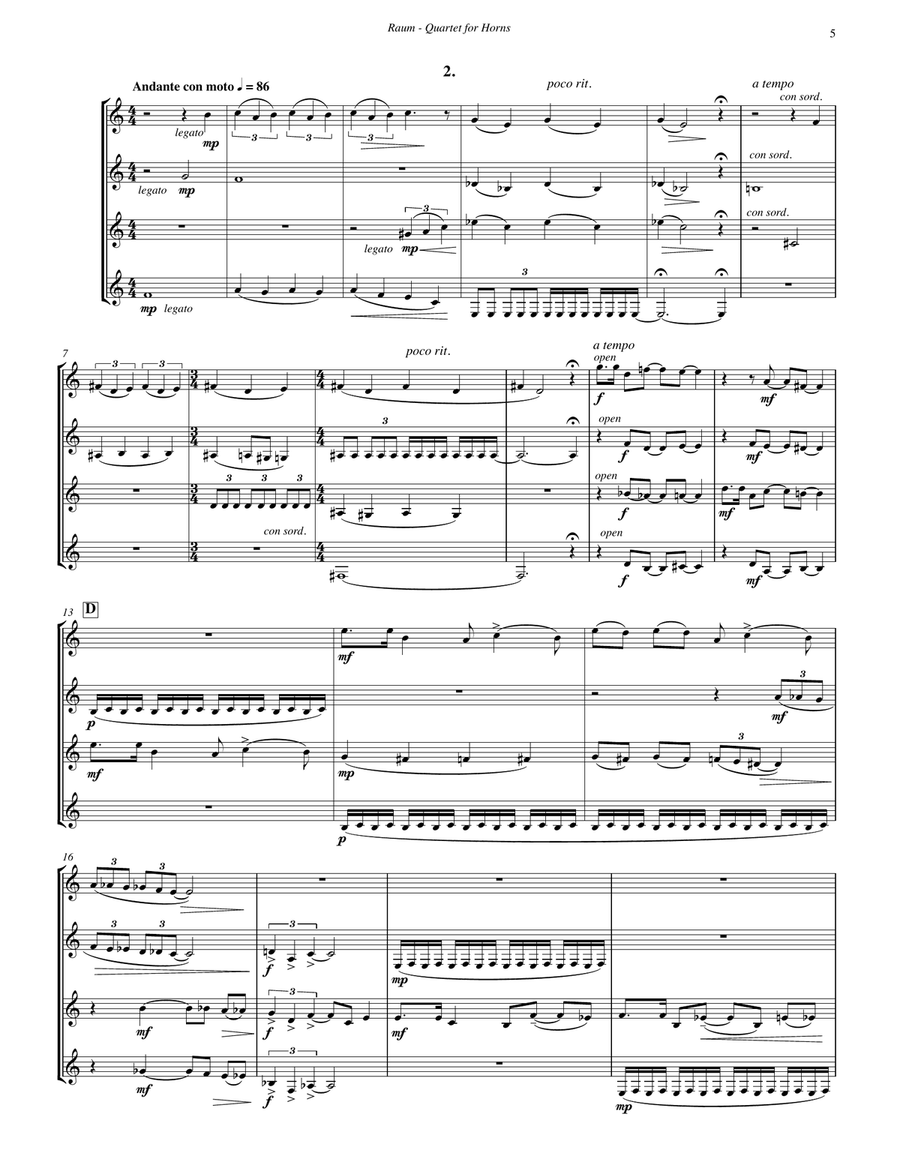 Quartet for Horns Quartet for Horns Horn scores gallery preview page 3