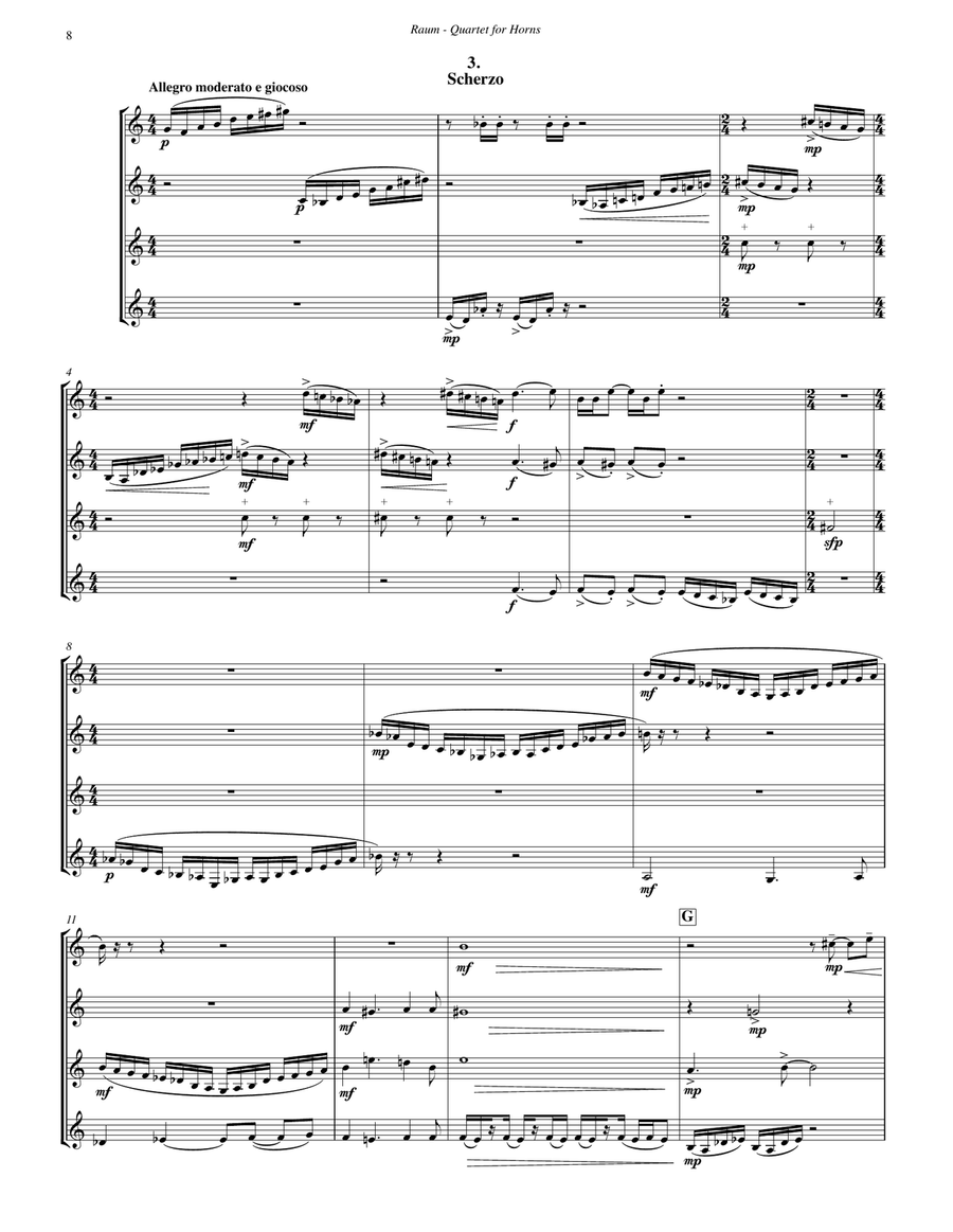 Quartet for Horns Quartet for Horns Horn scores gallery preview page 4