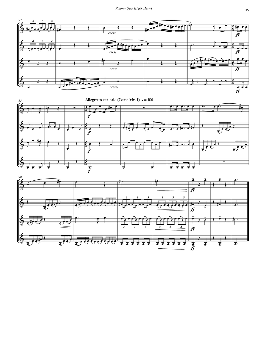Quartet for Horns Quartet for Horns Horn scores gallery preview page 6