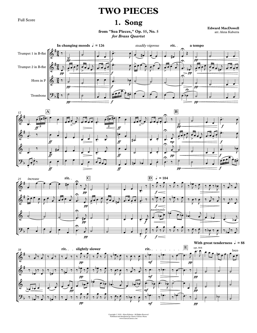 Two Pieces for Brass Quartet Brass Quartet scores gallery preview page 3