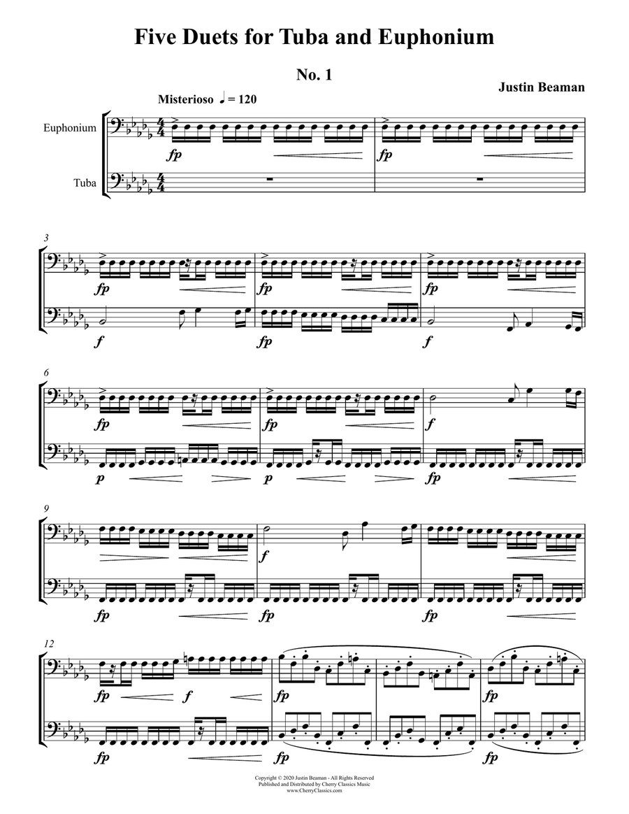 Five Duets for Tuba and Euphonium Brass Duet scores gallery preview page 2