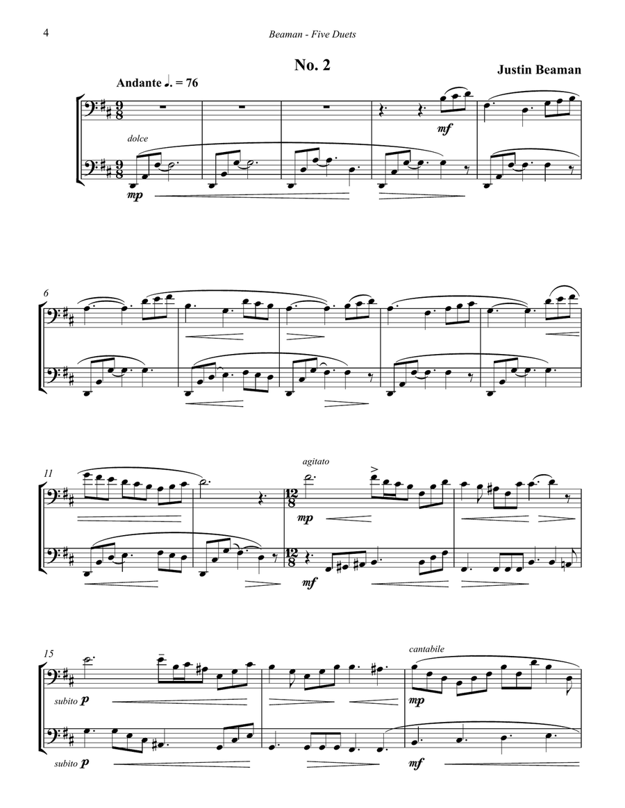 Five Duets for Tuba and Euphonium Brass Duet scores gallery preview page 3