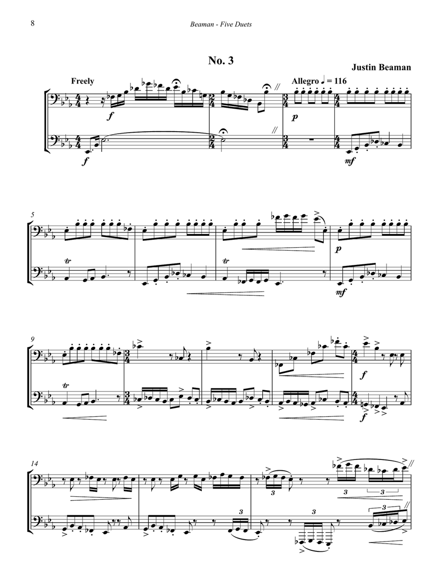 Five Duets for Tuba and Euphonium Brass Duet scores gallery preview page 4