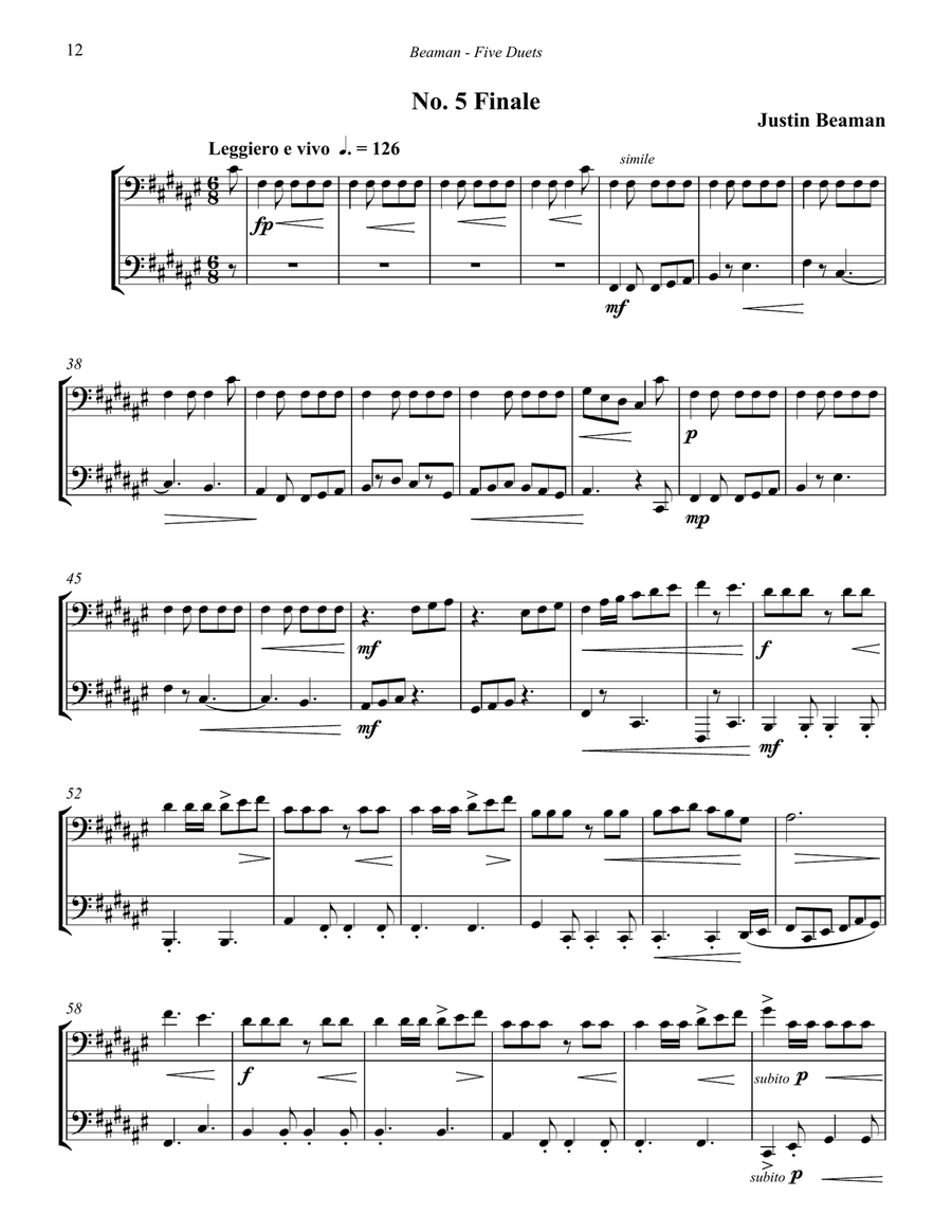 Five Duets for Tuba and Euphonium Brass Duet scores gallery preview page 6