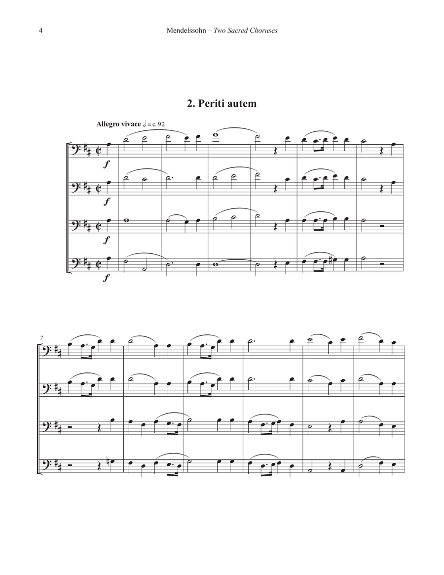 Two Sacred Choruses for Four Trombones, Op. 115 Trombone Quartet scores gallery preview page 4