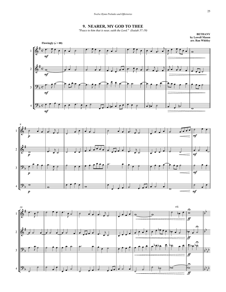 Twelve Hymn Preludes and Offertories for 4-part Brass Ensemble, Volume 1 4-Part scores gallery preview page 5