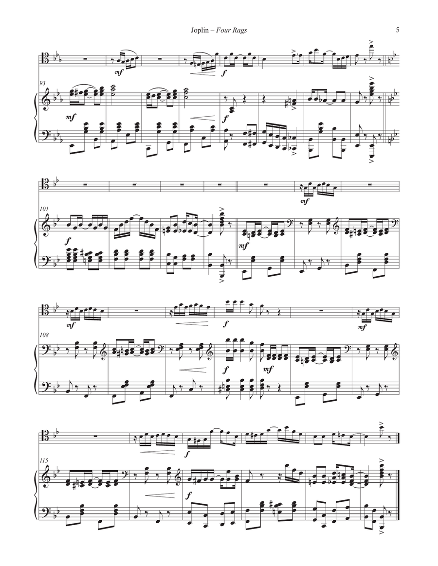 Four Rags for Trombone and Piano Piano Accompaniment scores gallery preview page 3