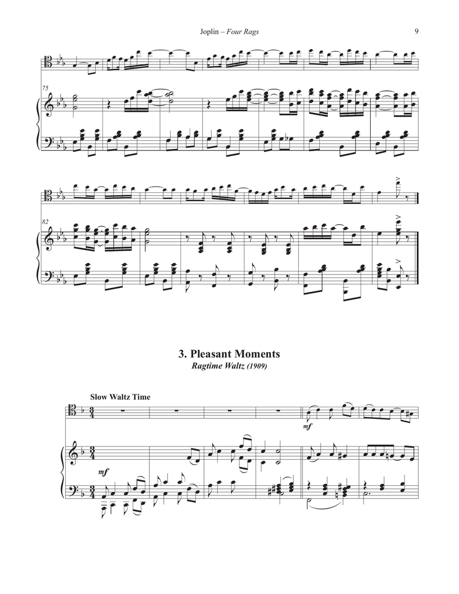 Four Rags for Trombone and Piano Piano Accompaniment scores gallery preview page 5