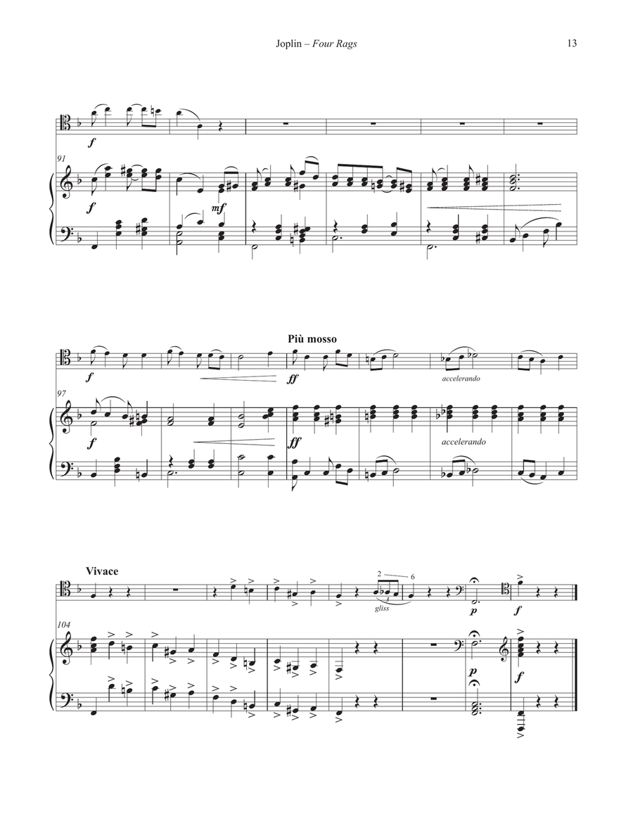 Four Rags for Trombone and Piano Piano Accompaniment scores gallery preview page 6