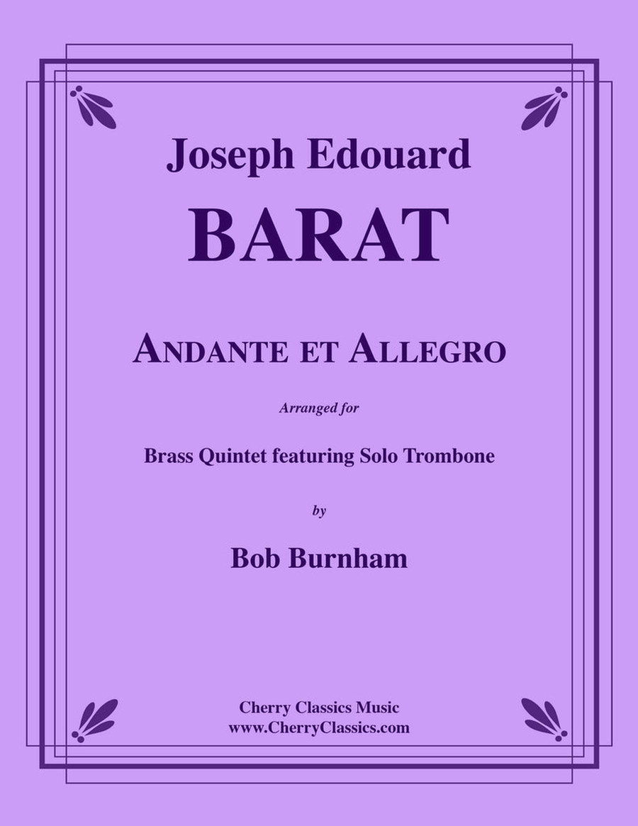 Andante et Allegro for Brass Quintet featuring solo Trombone Brass Quintet scores gallery preview page 1