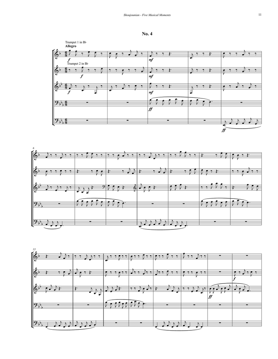 Five Musical Moments for Brass Quintet Brass Quintet scores gallery preview page 5