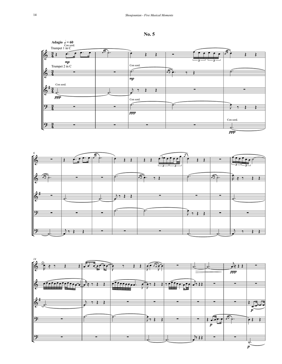 Five Musical Moments for Brass Quintet Brass Quintet scores gallery preview page 6