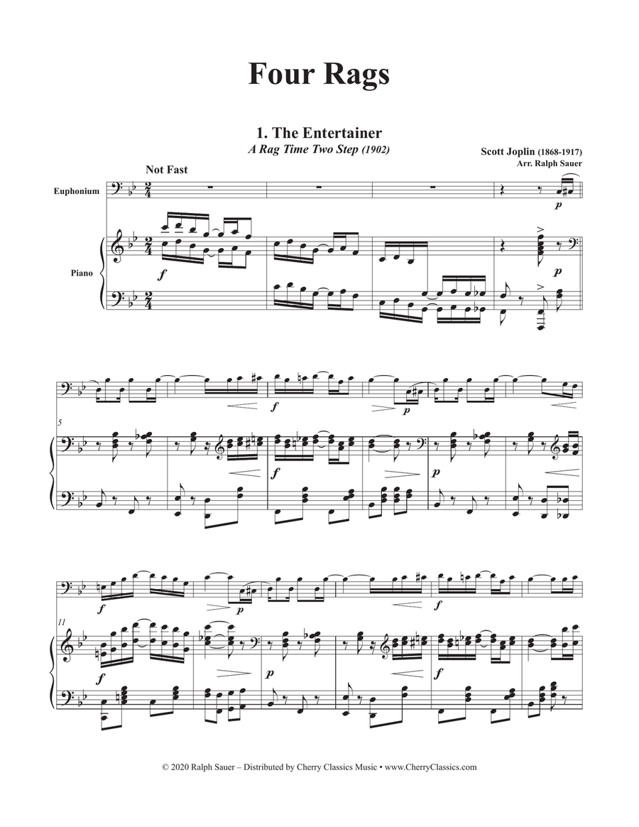 Four Rags for Euphonium and Piano Euphonium scores gallery preview page 2