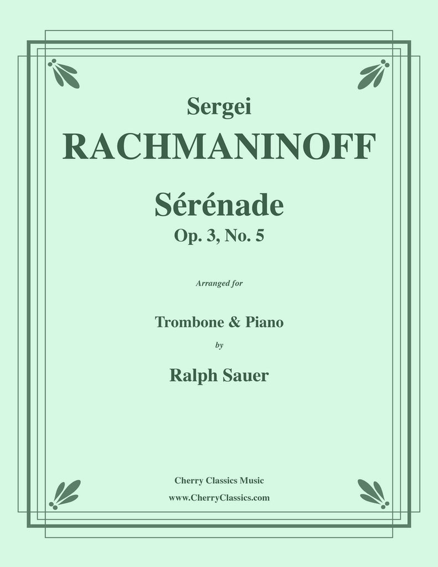 Serenade, Op. 3, No. 5 for Trombone and Piano Piano Accompaniment scores gallery preview page 1