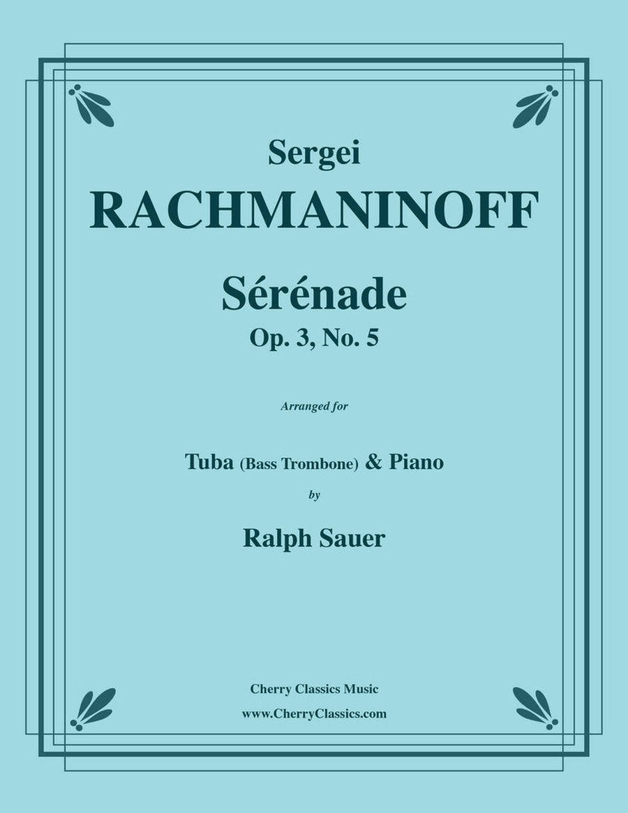 Serenade, Op. 3, No. 5 for Tuba or Bass Trombone and Piano Bass Trombone scores gallery preview page 1