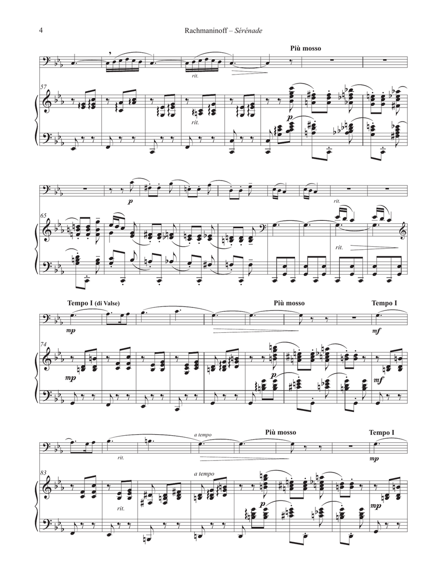 Serenade, Op. 3, No. 5 for Tuba or Bass Trombone and Piano Bass Trombone scores gallery preview page 3