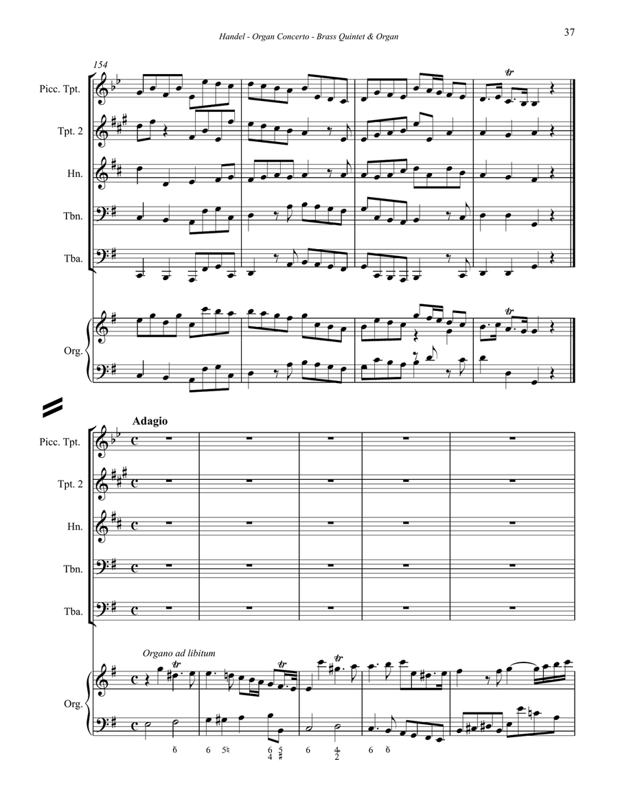 Concerto in G Minor for Brass Quintet and Organ Organ scores gallery preview page 4