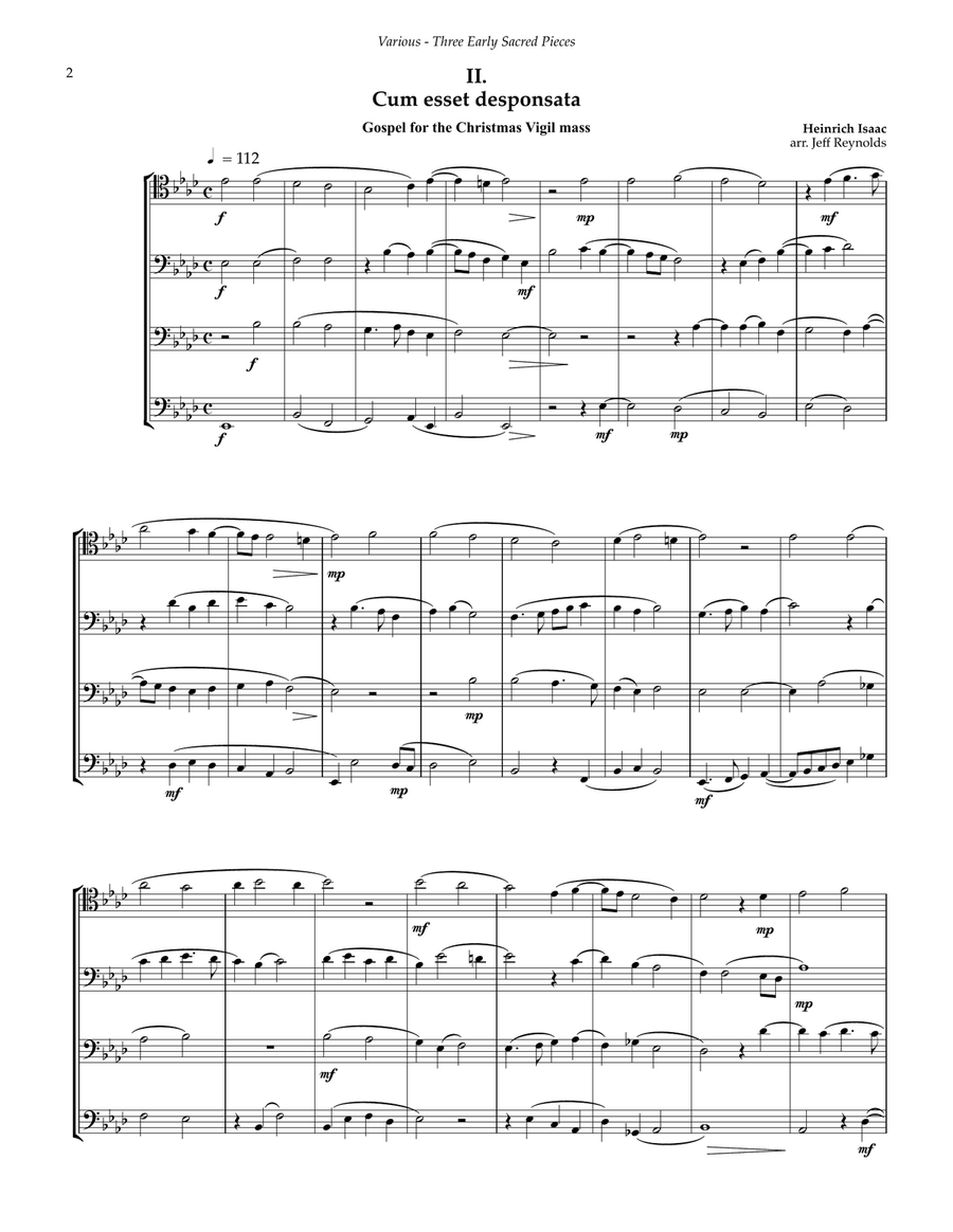 Three Early Sacred Pieces for 4-part Trombone Ensemble 4-Part scores gallery preview page 3