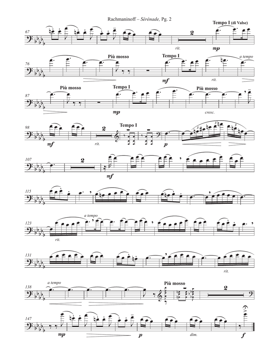 Serenade, Op. 3, No. 5 for Euphonium and Piano Euphonium scores gallery preview page 8