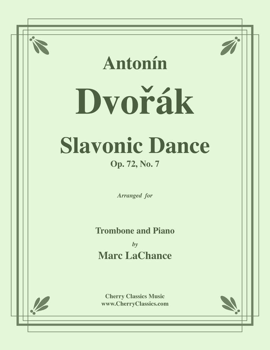 Slavonic Dance, Op. 72 No. 7 for Trombone & Piano Piano Accompaniment scores gallery preview page 1