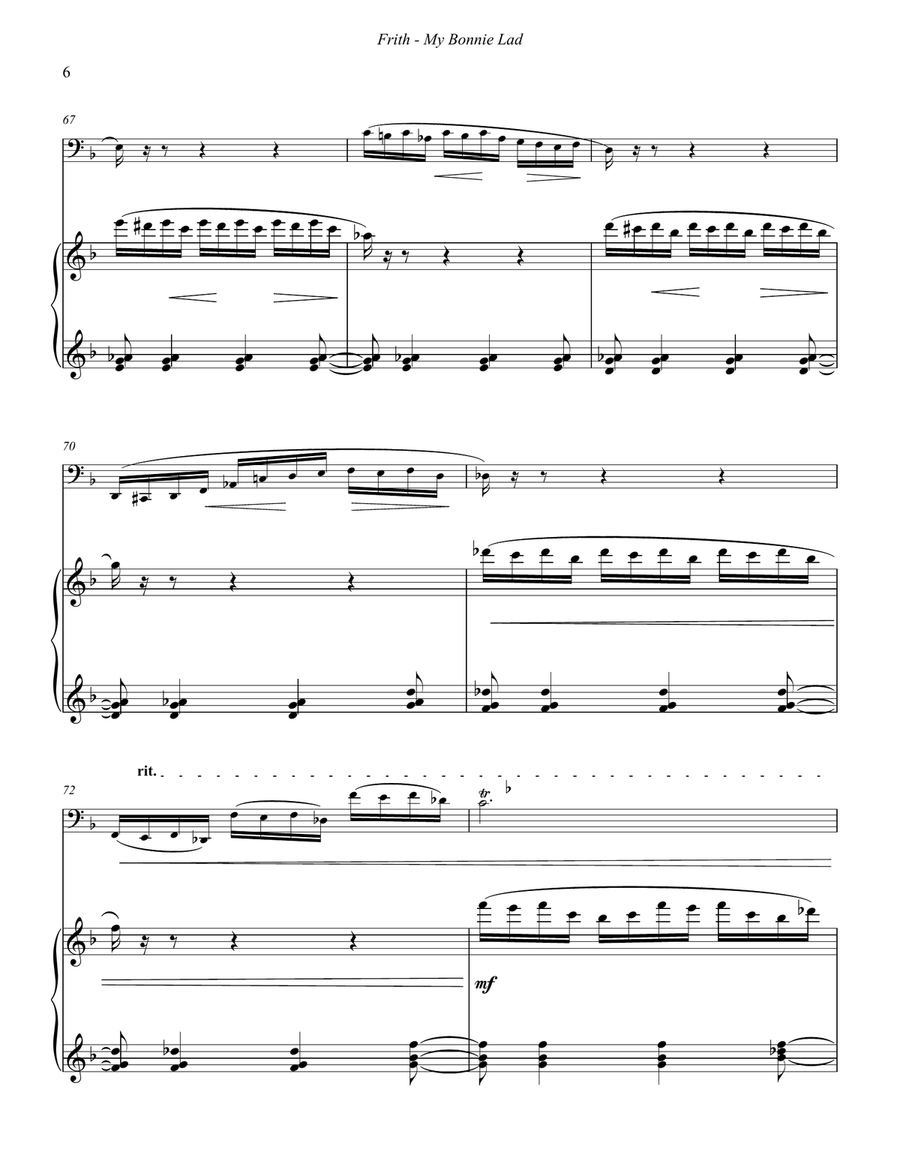 My Bonny Lad, Theme and Variations on a Northumbrian Folk Song for Tuba and Piano Tuba scores gallery preview page 4