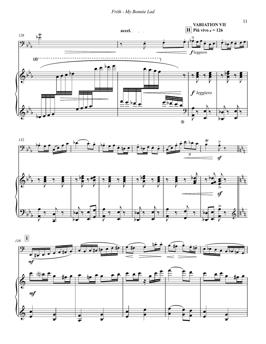My Bonny Lad, Theme and Variations on a Northumbrian Folk Song for Tuba and Piano Tuba scores gallery preview page 6