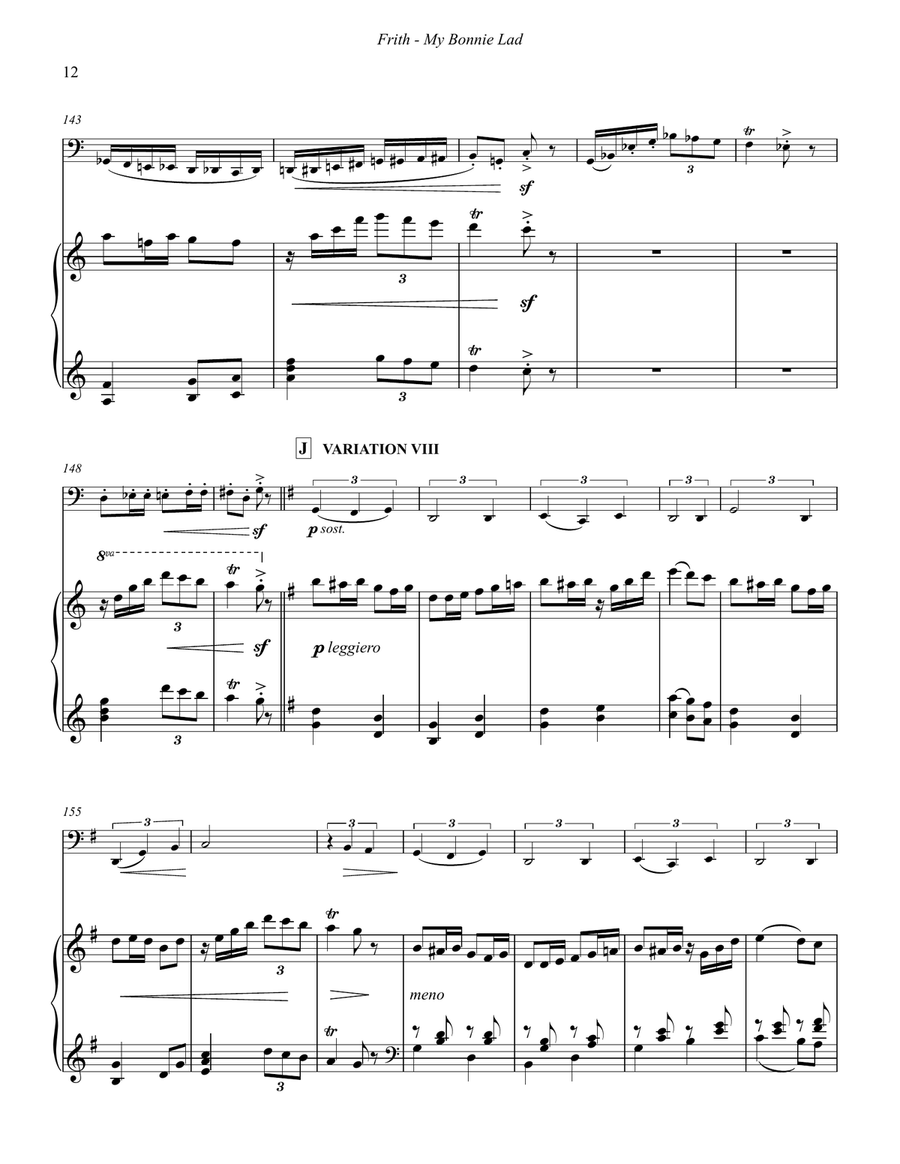 My Bonny Lad, Theme and Variations on a Northumbrian Folk Song for Tuba and Piano Tuba scores gallery preview page 7